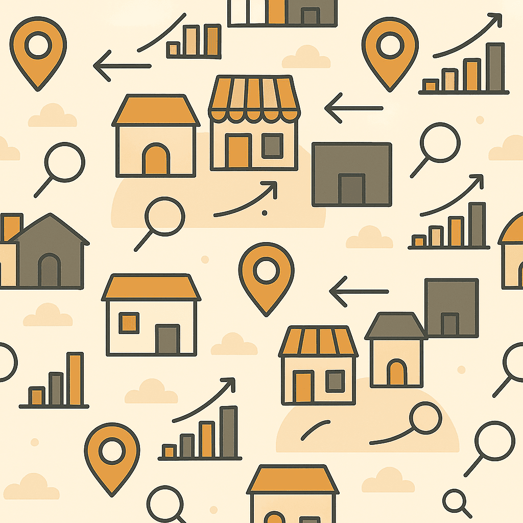 Local businesses and marketing illustration